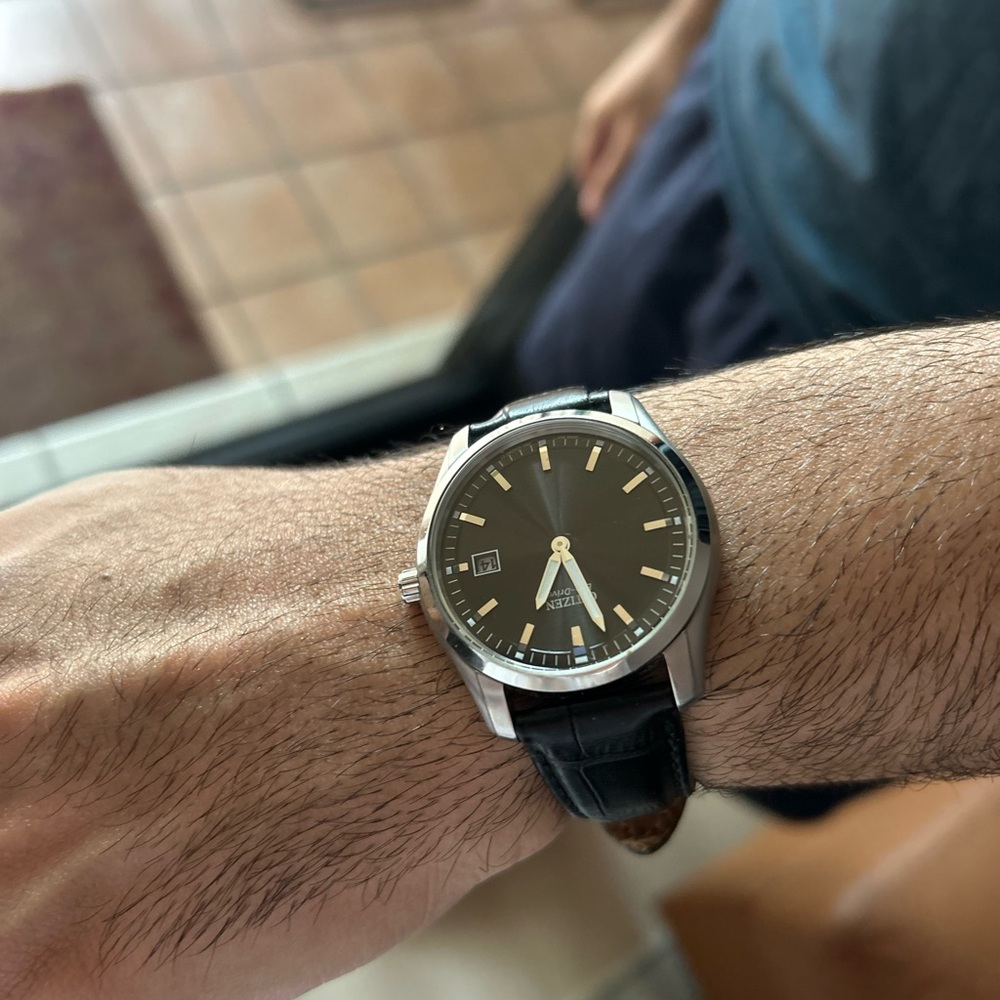 Citizen Black Dial Silver Case Watch